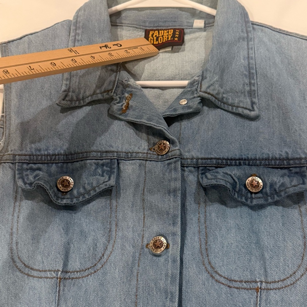 Faded Glory Light‎ Blue Denim Vest - Picture 2 of 5